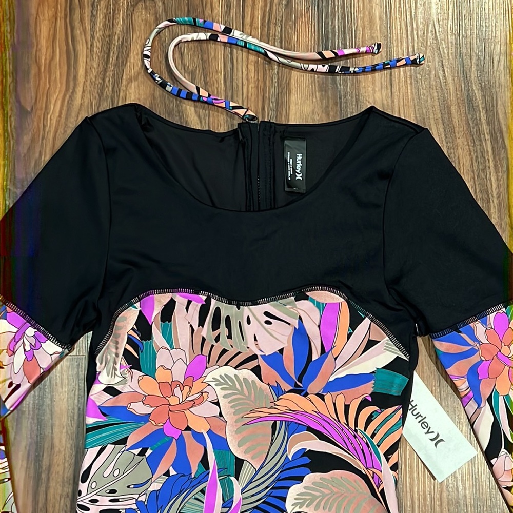 Hurley Max Palm Paradise Long Sleeve Rash Vest Bodysuit - Picture 8 of 16